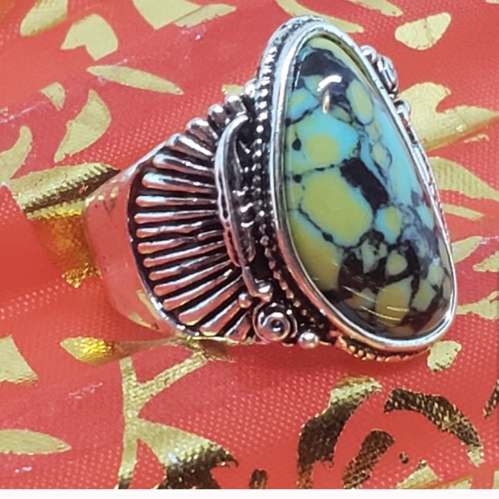Turquoise statement ring - Picture 5 of 7